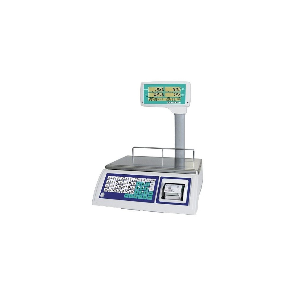 Bilancia digitale omologata con bandiera e scontrino 3 operatori portata  6-15 Kg. Divisione 2-5 grammi