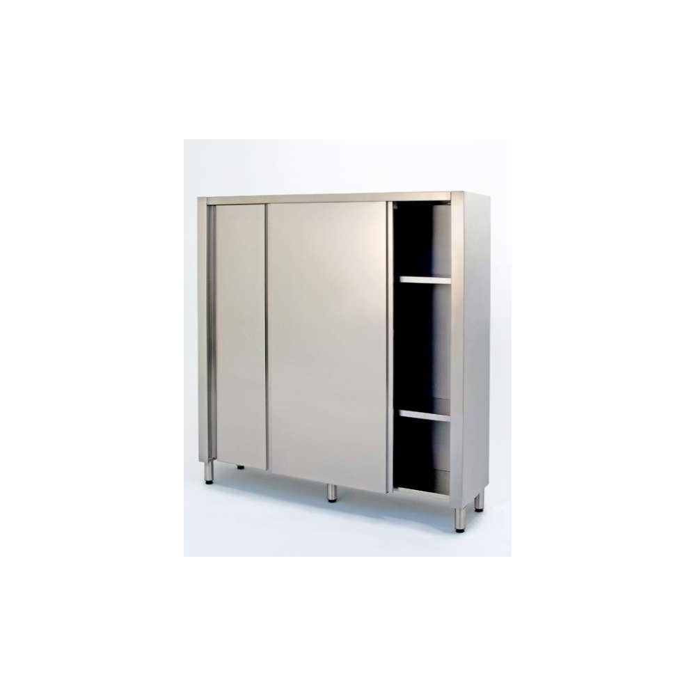 Armadio in acciaio inox con porte scorrevoli profondità 500 mm  1200x500x1800h mm - Profondità 50 cm - Con porte scorrevoli - Armadi -  Armadi e scaffali in acciaio Inox - Arredo Inox - Linee Professionali